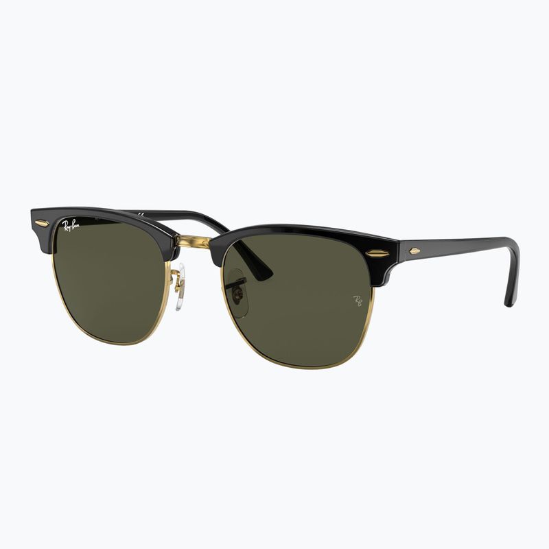 Sonnenbrille Ray-Ban Clubmaster Classic black/gold/green g-15 4