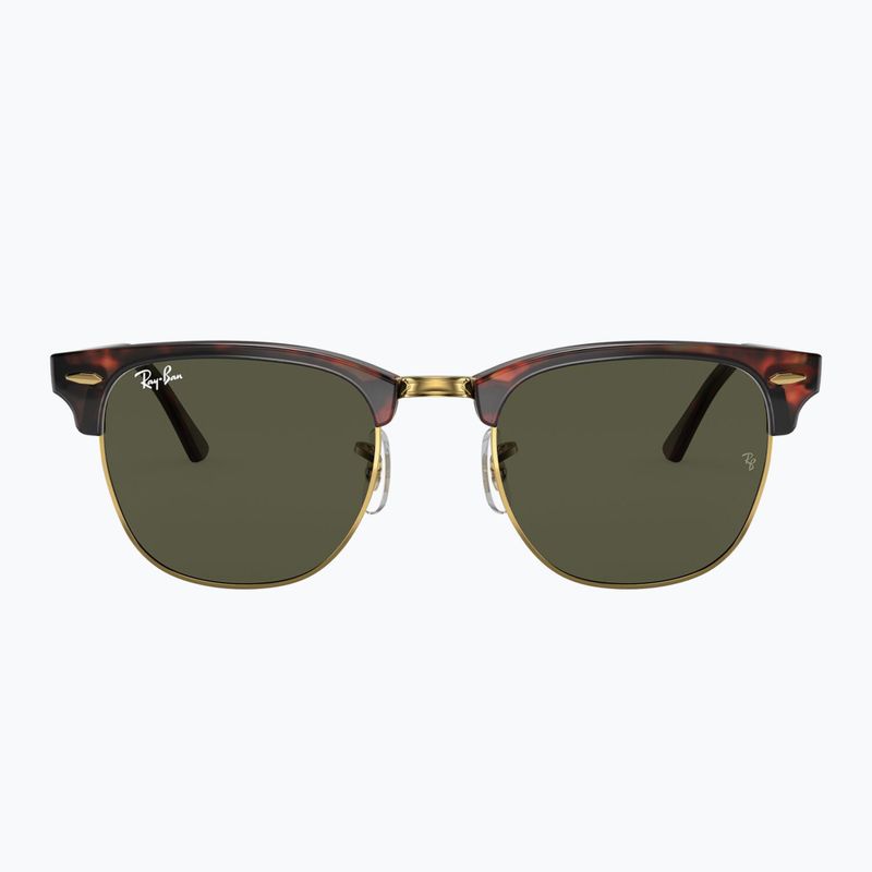 Sonnenbrille Ray-Ban Clubmaster Classic tortoiseshell/gold/green g-15 2