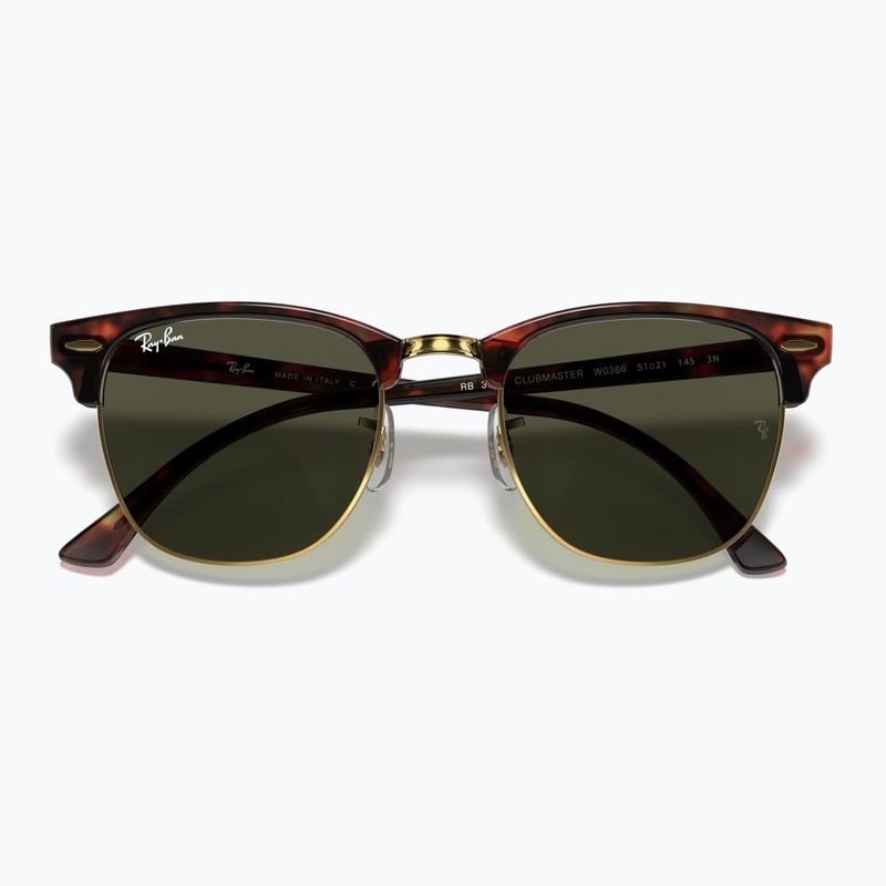Sonnenbrille Ray-Ban Clubmaster Classic tortoiseshell/gold/green g-15 3