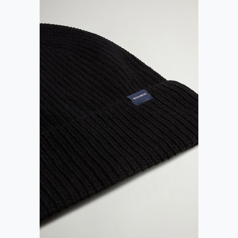 Herren-Wintermütze Woolrich Knitted Ribbed Beanie black 3