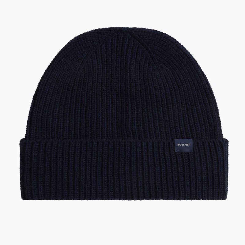 Herren-Wintermütze Woolrich Knitted Ribbed Beanie melton blue