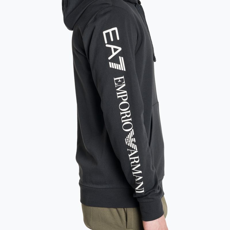 Herren Hoodie Sweatshirt EA7 Emporio Armani Train Logo Series Hoodie Extended Logo Coft night blue/white logo 4