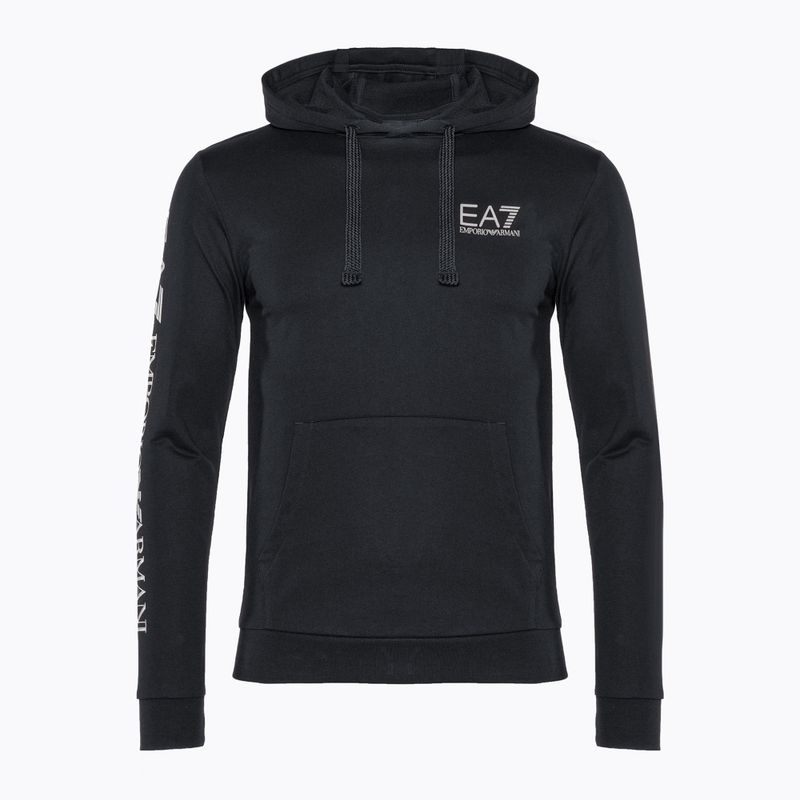 Herren Hoodie Sweatshirt EA7 Emporio Armani Train Logo Series Hoodie Extended Logo Coft night blue/white logo 5