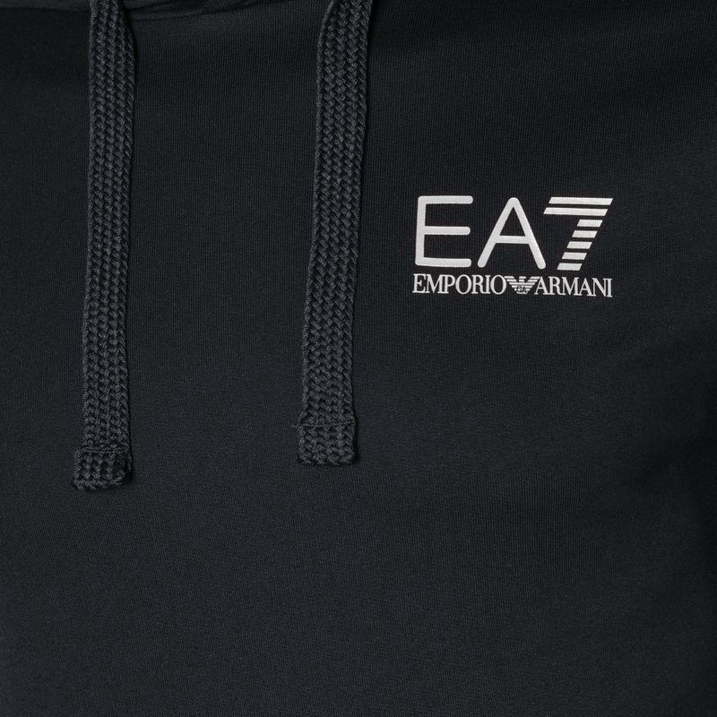 Herren Hoodie Sweatshirt EA7 Emporio Armani Train Logo Series Hoodie Extended Logo Coft night blue/white logo 7