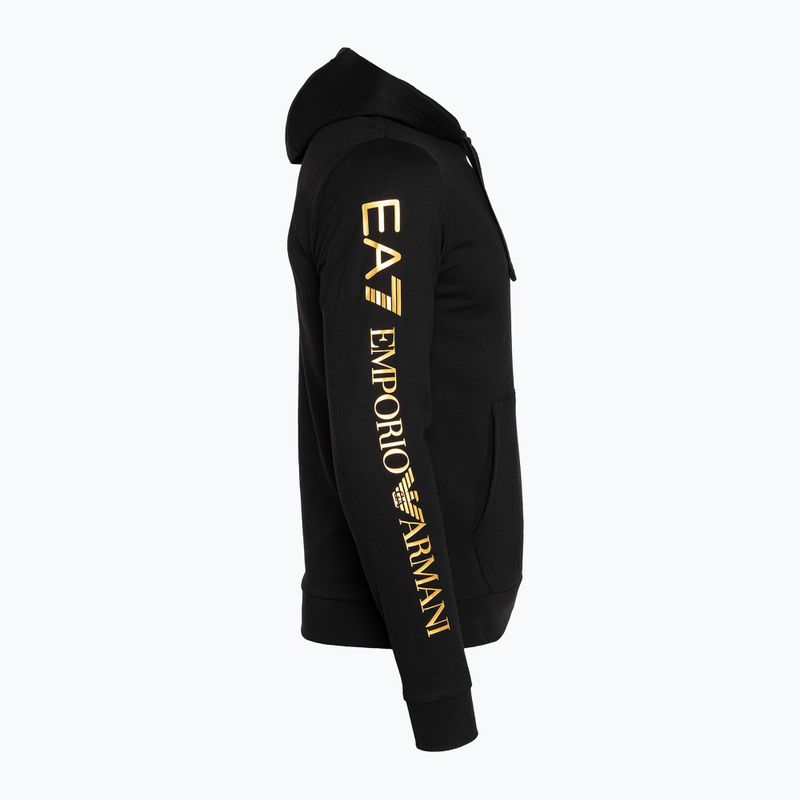 Herren Hoodie Sweatshirt EA7 Emporio Armani Train Logo Series Hoodie Extended Logo Coft black/gold logo 8