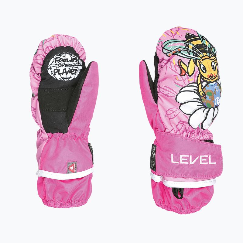 Level Animal rosa Kinder-Skihandschuhe 6