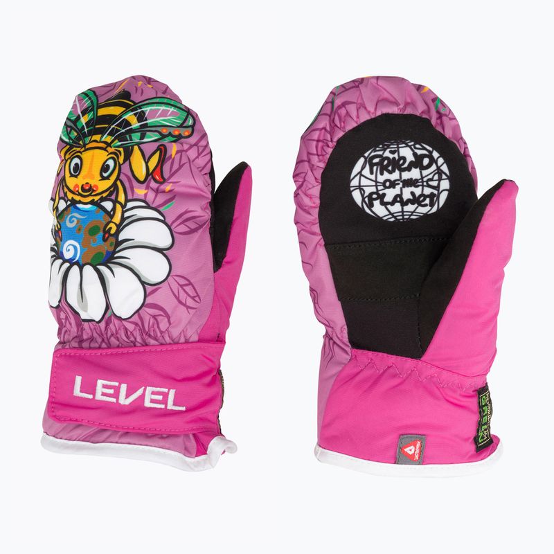 Level Animal rosa Kinder-Skihandschuhe