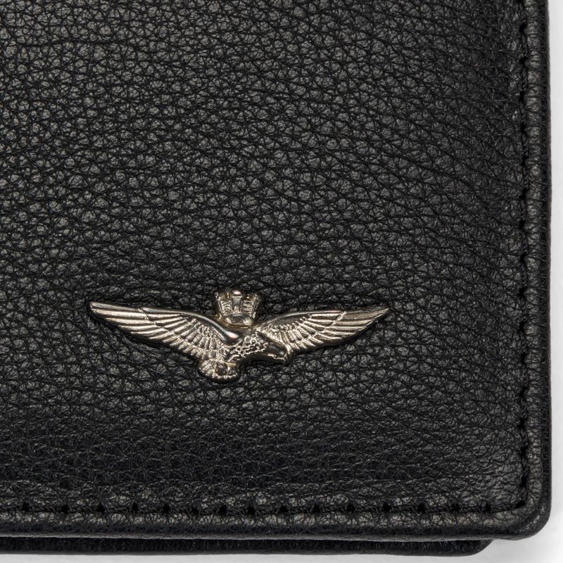 Herren Aeronautica Militare Leder mit gedrehtem Adler schwarz Brieftasche 4