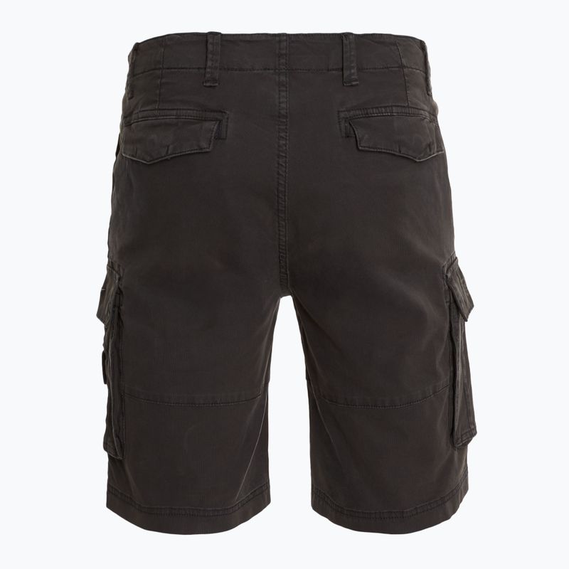 Herren Aeronautica Militare Tasconato schwarz gewaschene Shorts 2