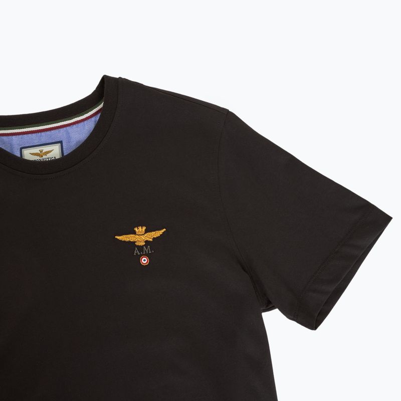 Herren Aeronautica Militare Essential jet schwarzes T-shirt 3