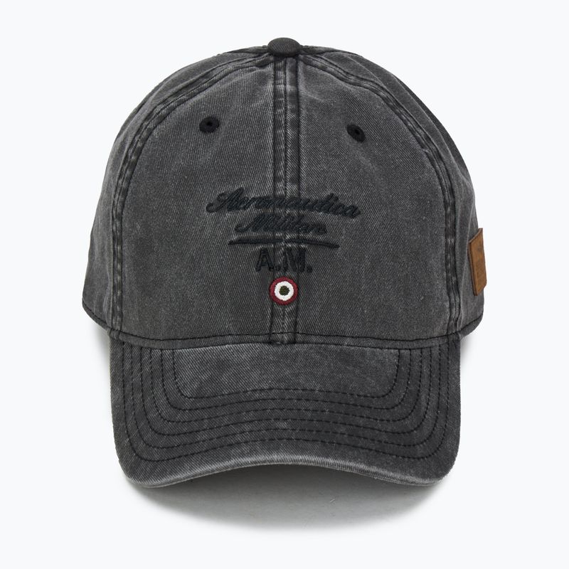 Herren Aeronautica Militare Baseballkappe 251HA1204CT2476 schwarz gewaschen 2