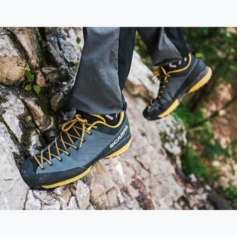 Herren SCARPA Mescalito Planet grau/curry Approach-Schuhe 12