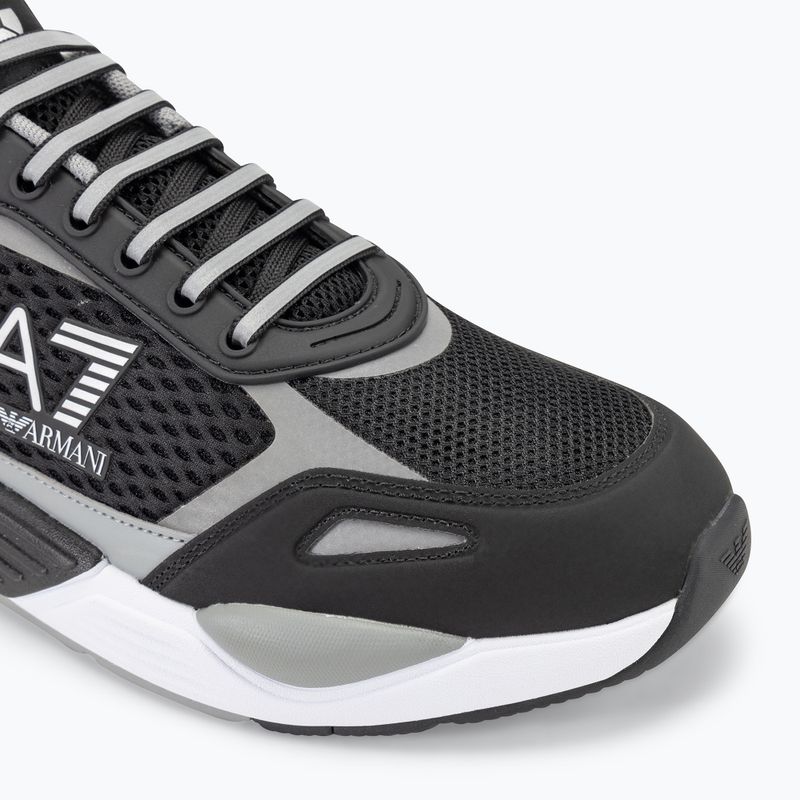 EA7 Emporio Armani Ace Runner Mesh schwarz/silberne Schuhe 7