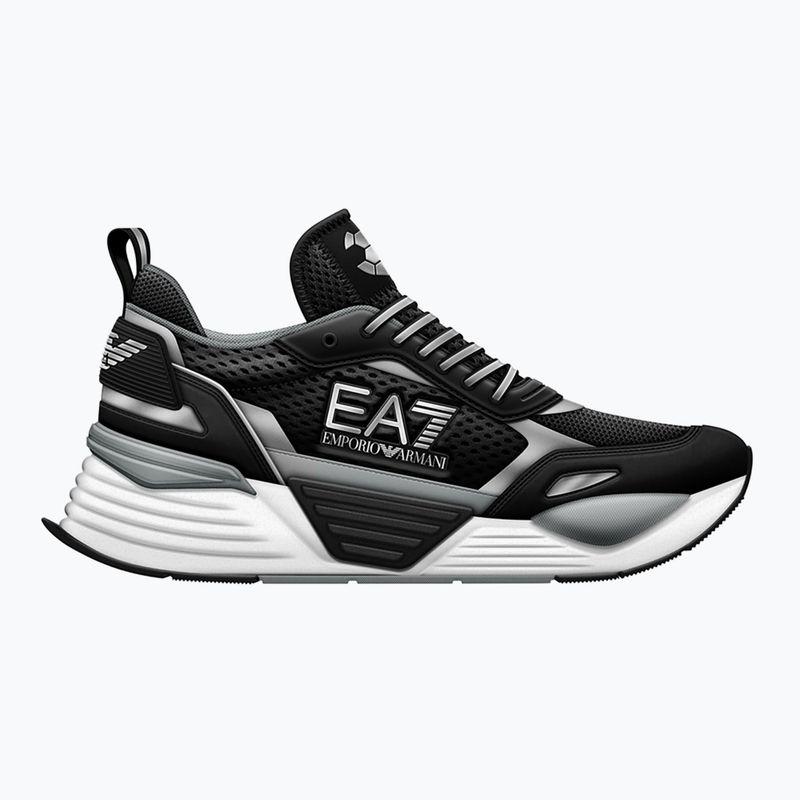 EA7 Emporio Armani Ace Runner Mesh schwarz/silberne Schuhe 8