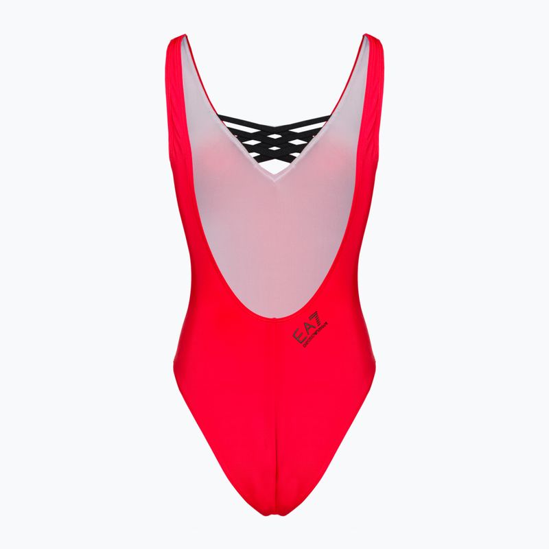 Badeanzug Damen EA7 Emporio Armani Water Sports BW Tape rosso 2