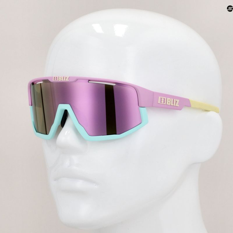 Bliz Fusion S3 matt pastell lila gelbes Logo / braun rosa multi 52305-34 Fahrradbrille 7