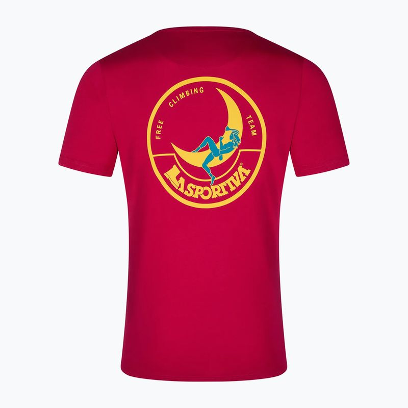 La Sportiva Herren Climbing on the Moon fucsia/giallo T-Shirt 2