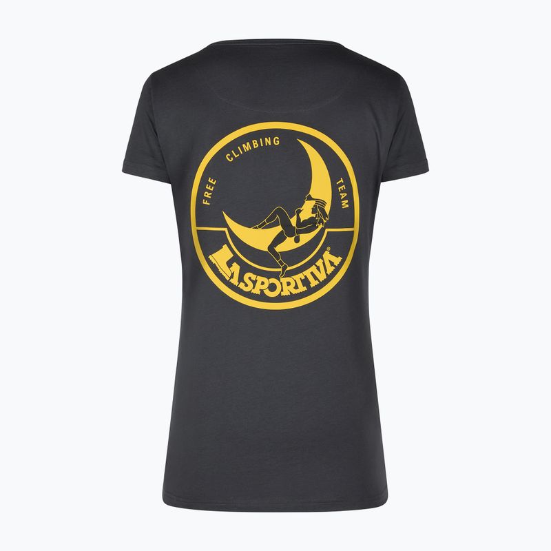La Sportiva Damen-T-Shirt Climbing on the Moon carbon/giallo 2