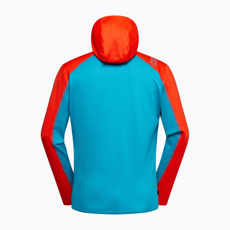 Hoodie Herren La Sportiva Upendo Hoody tropic blue/ cherry tomato 2