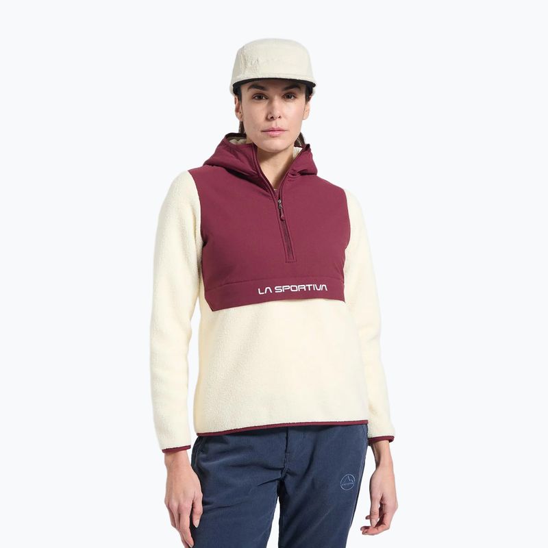 Damen-Hoodie La Sportiva Guidance Sherpa Hoody chalk/redwood