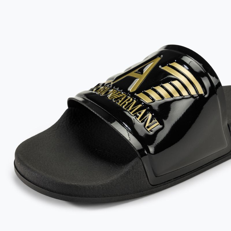 Slides Schlappen  EA7 Emporio Armani Water Sports Visibility shiny black/gold 7