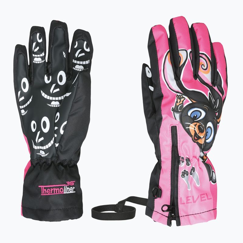 Kinder Skihandschuhe Level Lucky hot pink