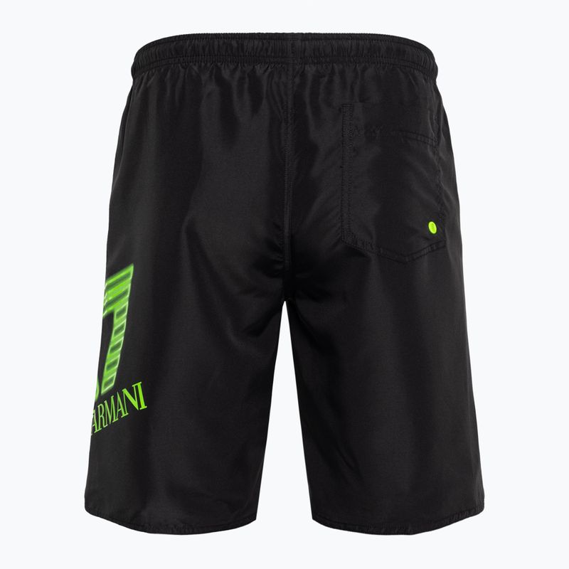 Badeshorts Herren EA7 Emporio Armani Water Sport Logo Bermuda nero/fluo lime 2