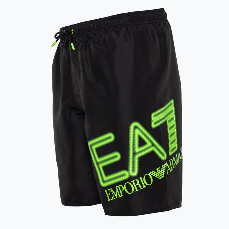 Badeshorts Herren EA7 Emporio Armani Water Sport Logo Bermuda nero/fluo lime 3
