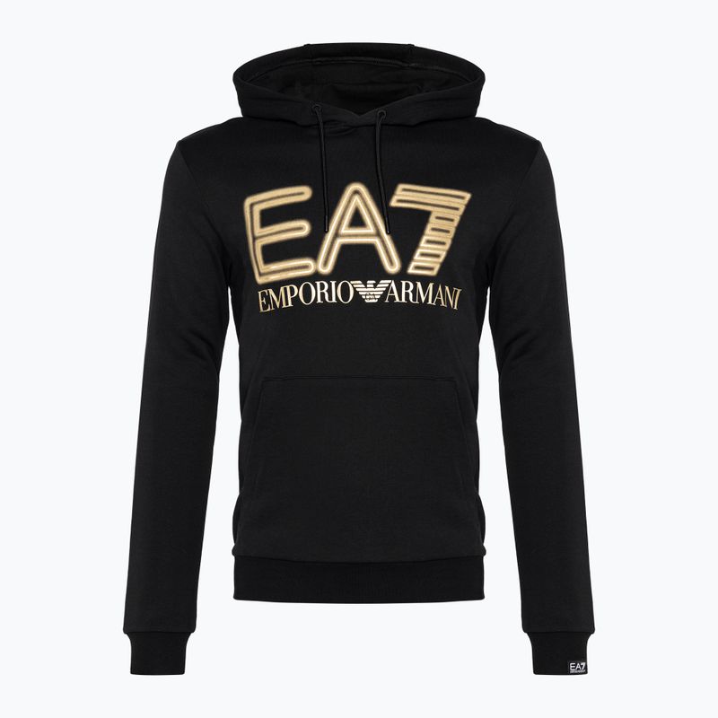 Herren Hoodie Sweatshirt EA7 Emporio Armani Train Logo Series Oversize Logo Hoodie Coft black 5