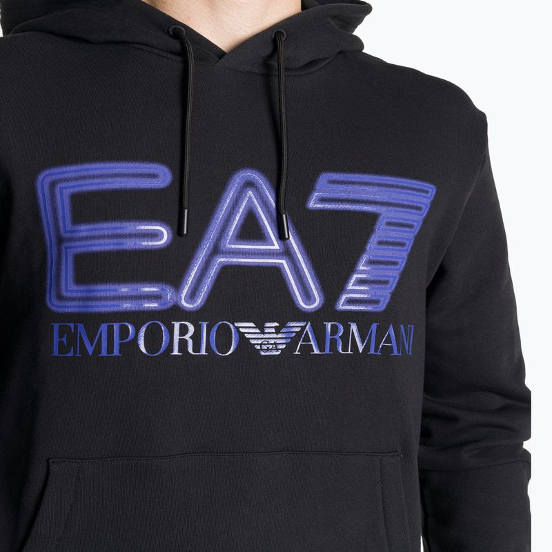 Herren Hoodie Sweatshirt EA7 Emporio Armani Train Logo Series Oversize Logo Hoodie Coft black 3