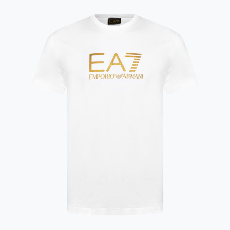 Shirt Herren EA7 Emporio Armani Train Gold Label Tee Pima Big Logo white