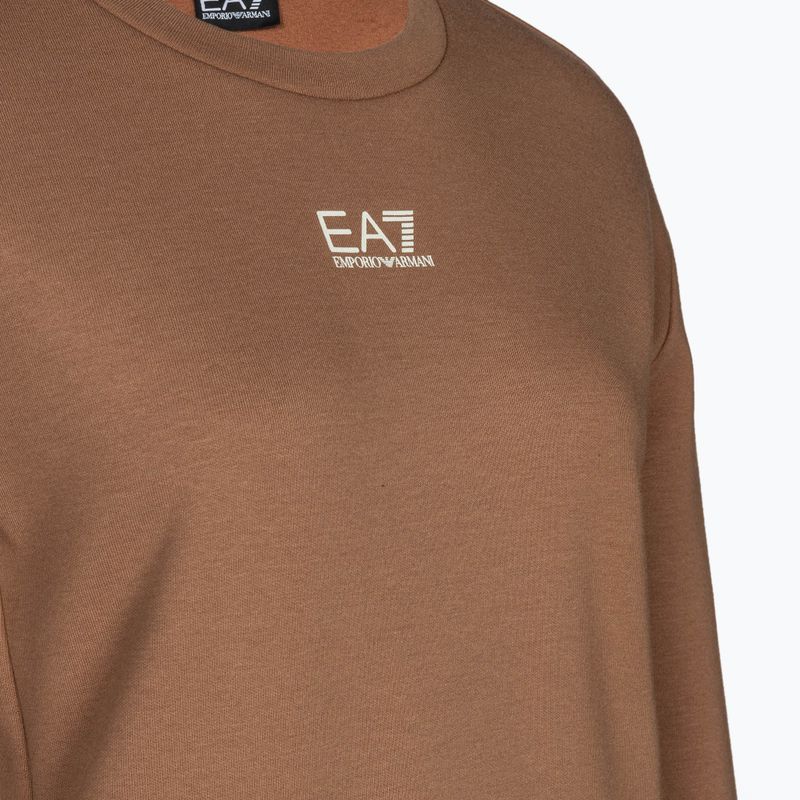 Damen Hoodie Sweatshirt EA7 Emporio Armani Train Logo Series T-Top Essential tan 3