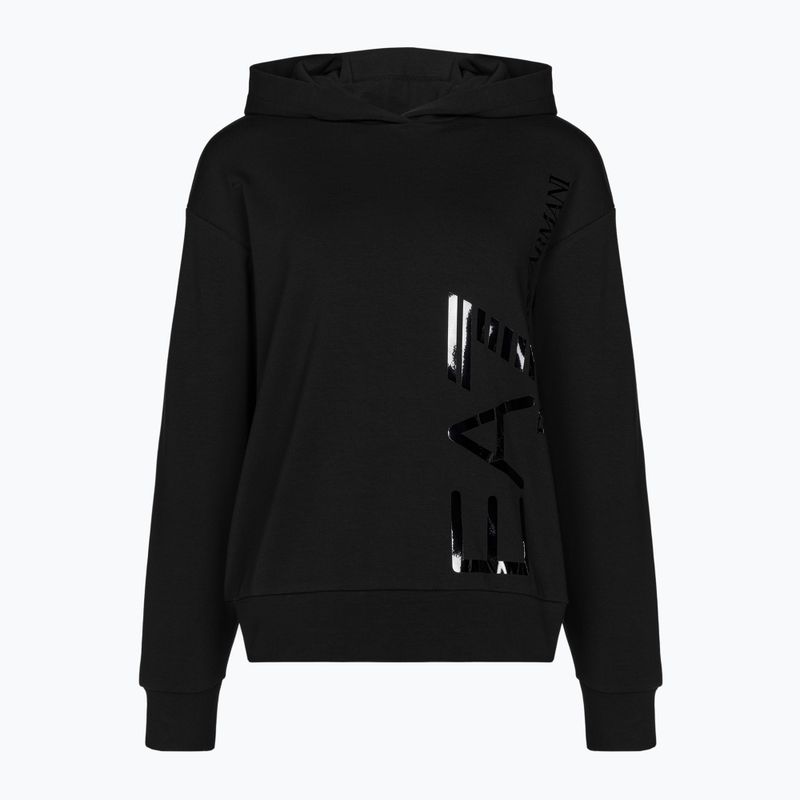 Damen Hoodie Sweatshirt EA7 Emporio Armani Train Logo Series Hoodie Mirror black/logo black