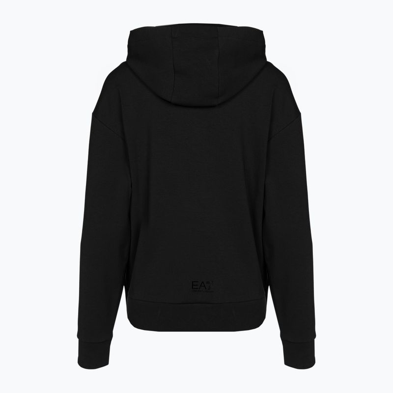 Damen Hoodie Sweatshirt EA7 Emporio Armani Train Logo Series Hoodie Mirror black/logo black 2