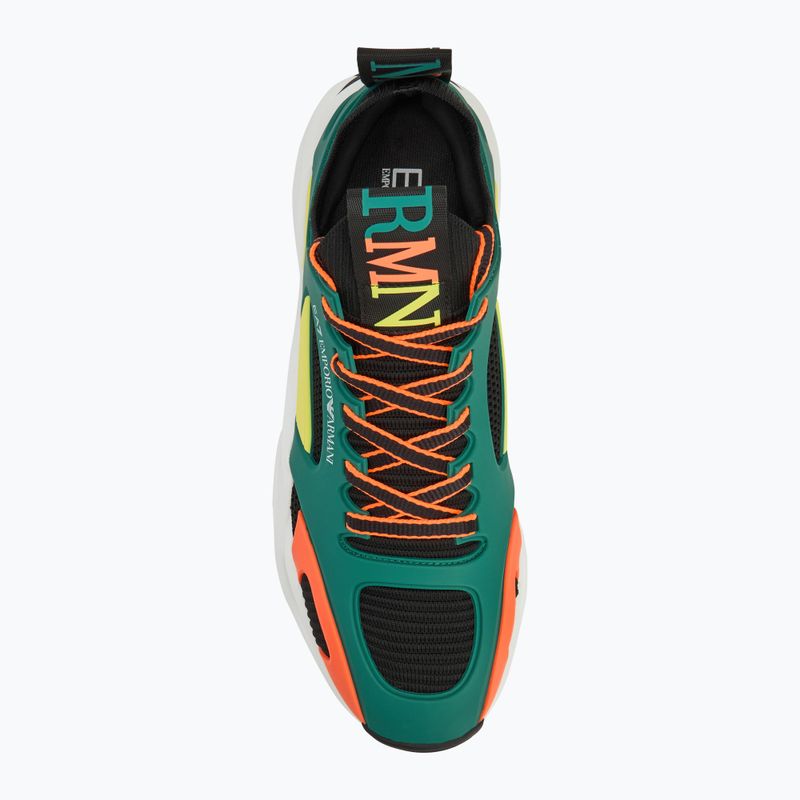 Schuhe EA7 Emporio Armani Infinity Cage black/ evergreen/ orange fluo 5