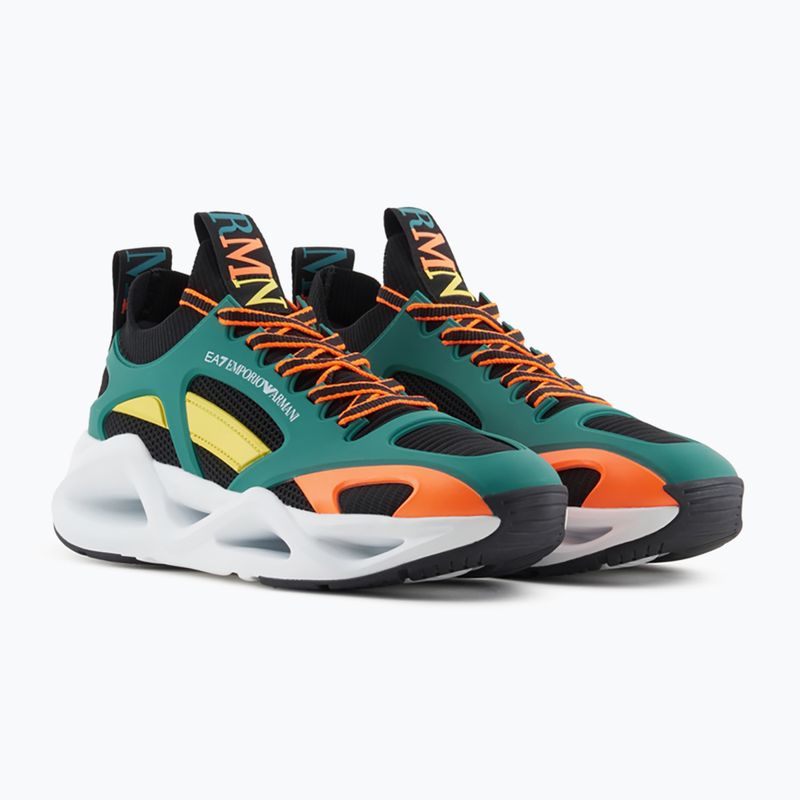 Schuhe EA7 Emporio Armani Infinity Cage black/ evergreen/ orange fluo 8