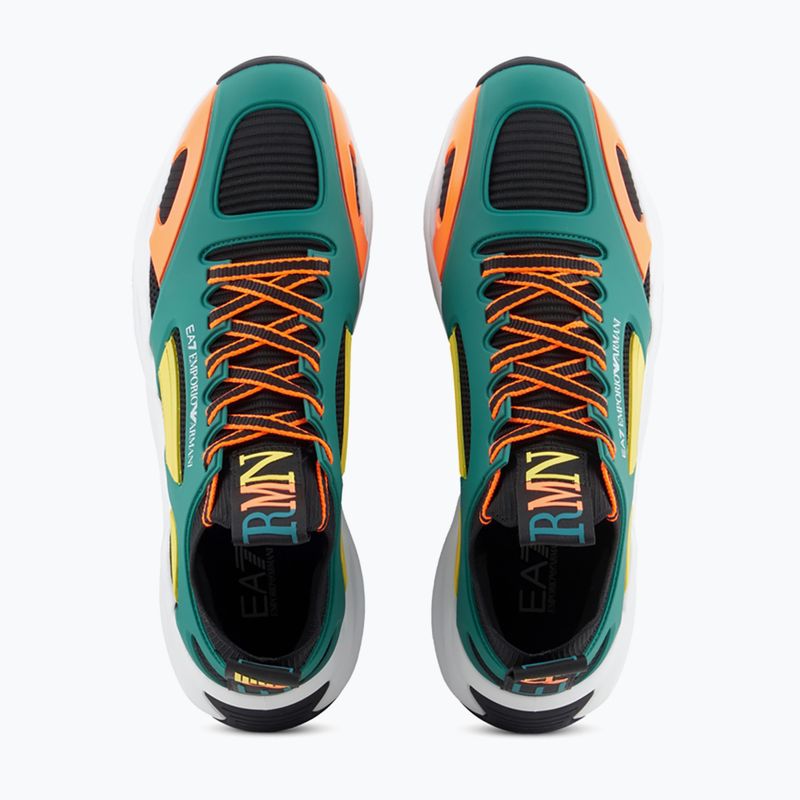Schuhe EA7 Emporio Armani Infinity Cage black/ evergreen/ orange fluo 12