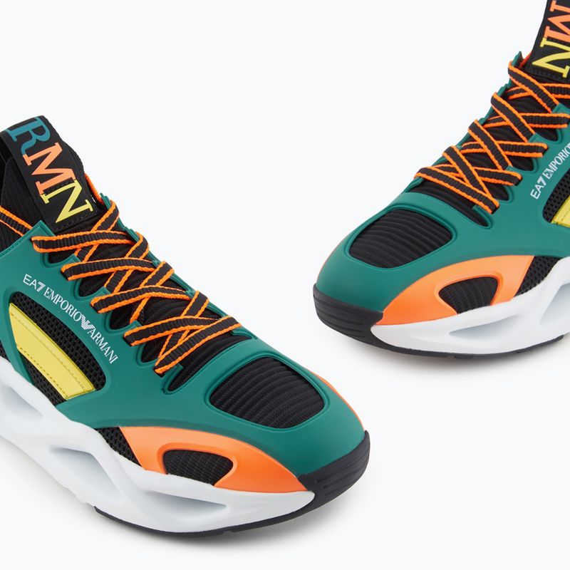 Schuhe EA7 Emporio Armani Infinity Cage black/ evergreen/ orange fluo 13