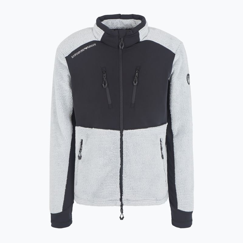 Ski Sweatshirt Hoodie Herren EA7 Emporio Armani Ski Cortina Polarfleece T-Top quiet gray