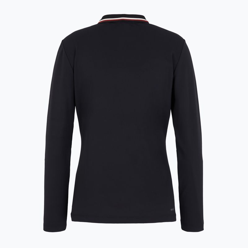 Damen EA7 Emporio Armani Golf Pro Polo Langarmshirt schwarz 2