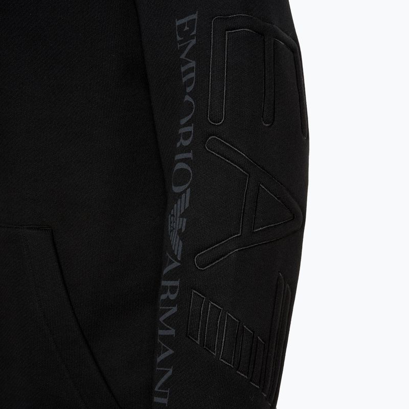 EA7 Emporio Armani Zug Logo Serie Stickerei Coft Sweatshirt schwarz 4