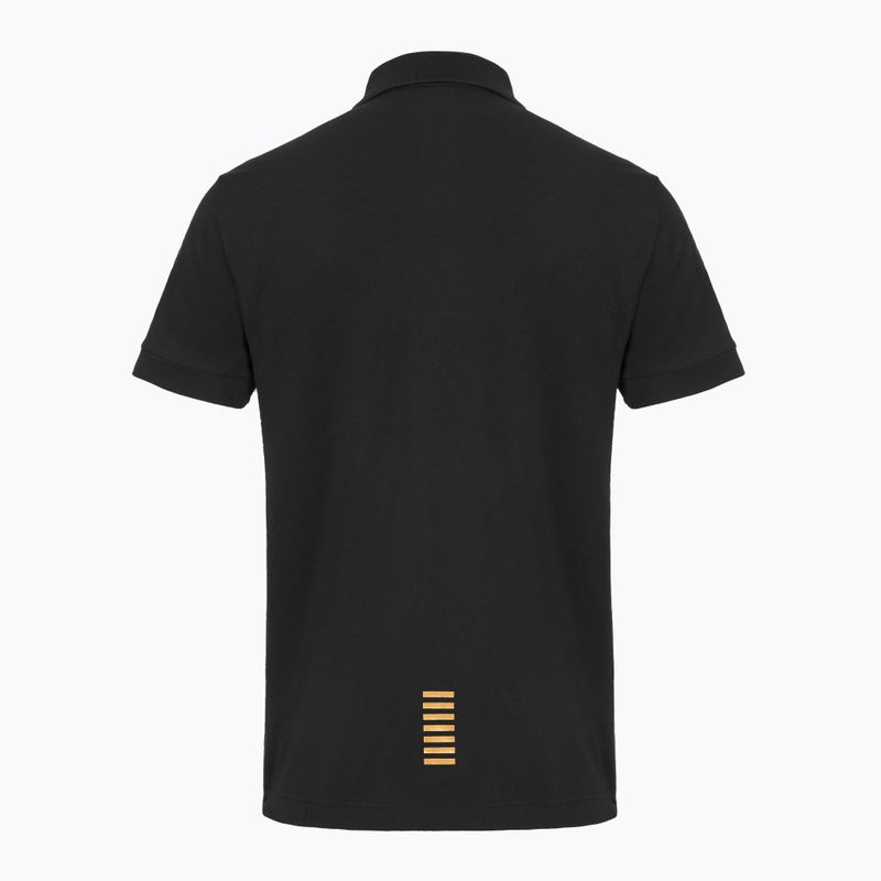 Herren EA7 Emporio Armani Core Identity Poloshirt schwarz / goldfarbenes Logo 2