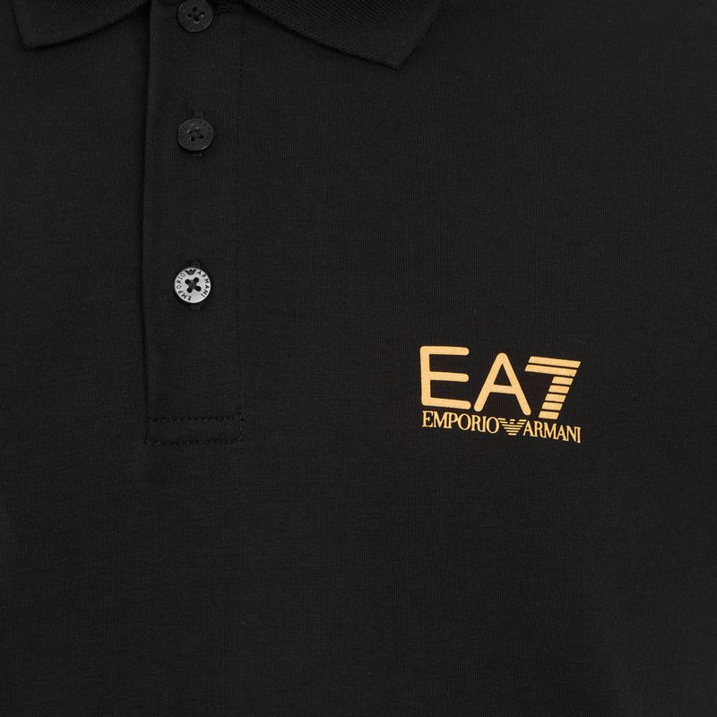 Herren EA7 Emporio Armani Core Identity Poloshirt schwarz / goldfarbenes Logo 3