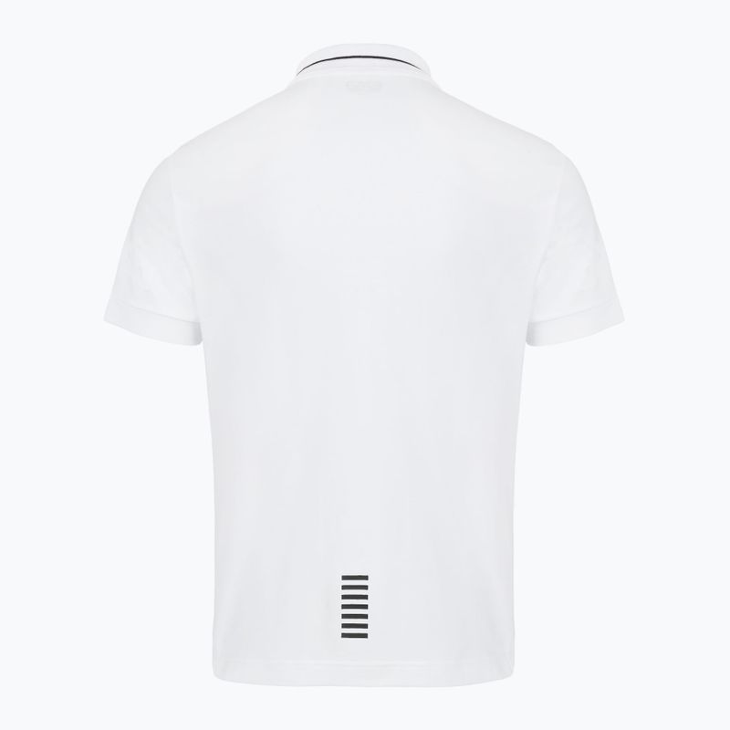 Herren EA7 Emporio Armani Core Identity Piqué Polo Shirt weiß 2