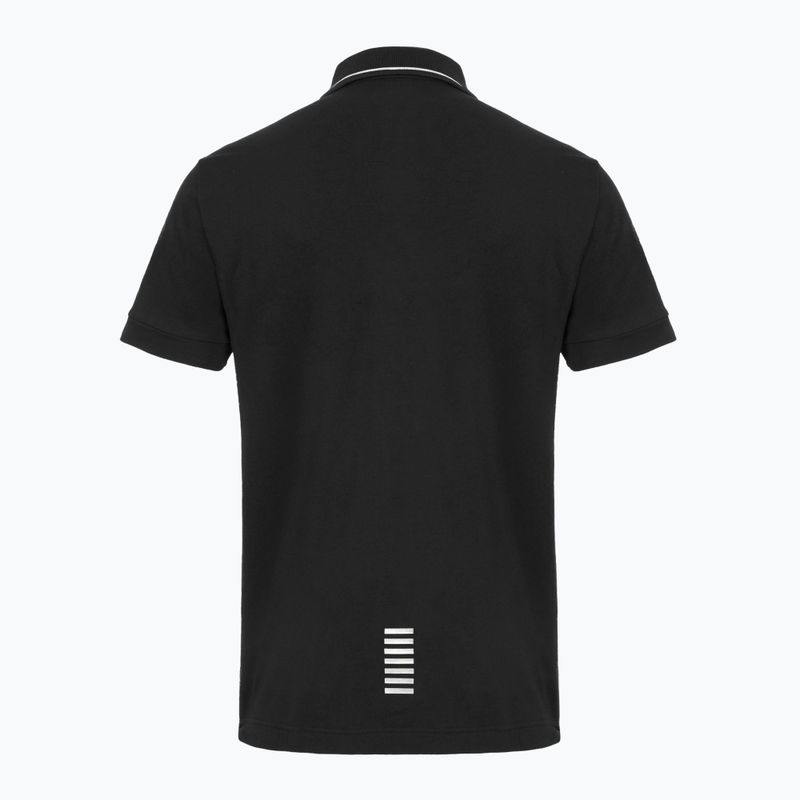 Herren EA7 Emporio Armani Core Identity Piqué Poloshirt schwarz 2