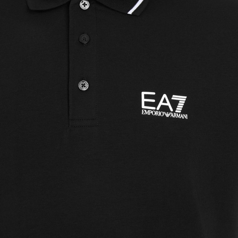 Herren EA7 Emporio Armani Core Identity Piqué Poloshirt schwarz 3