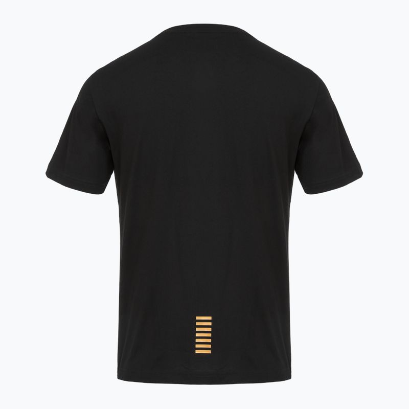 Herren EA7 Emporio Armani Pima Baumwolle Core Identity T-Shirt schwarz 2