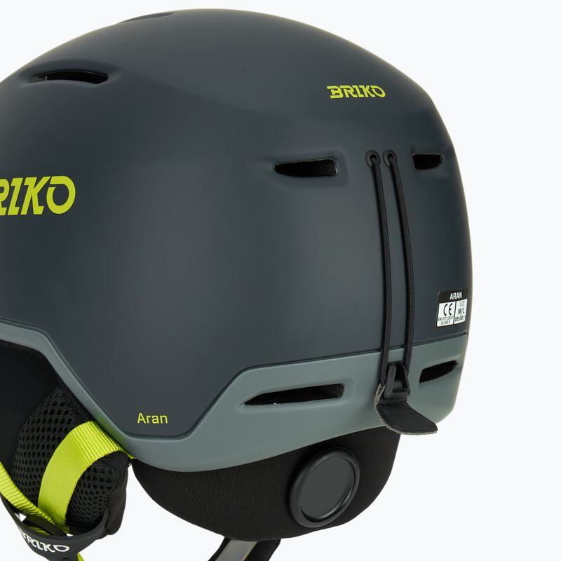 Skihelm Briko Aran matt shark gray/light gray/electric lime 8