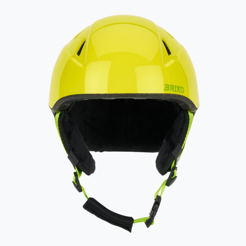 Kinder-Skihelm Briko Makalu Jr shiny sunflower yellow/lineade green 2