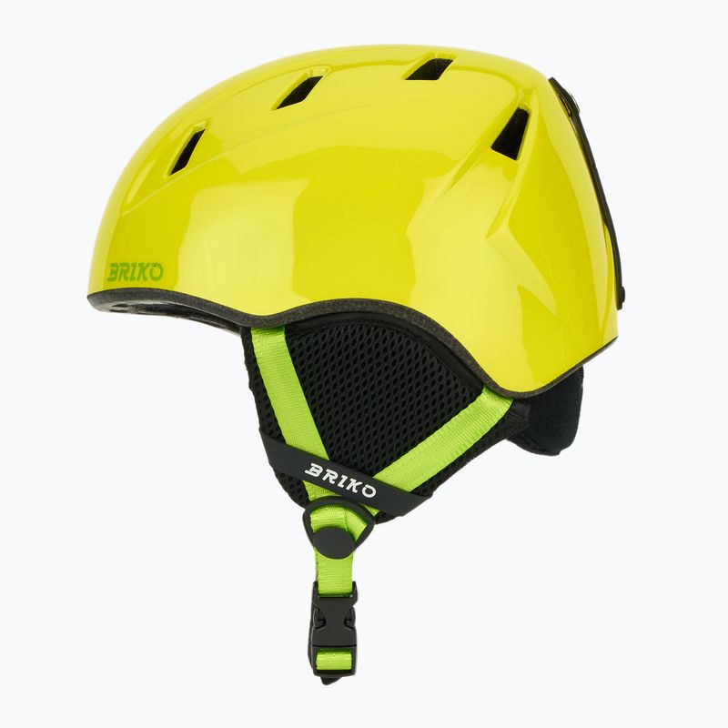 Kinder-Skihelm Briko Makalu Jr shiny sunflower yellow/lineade green 3